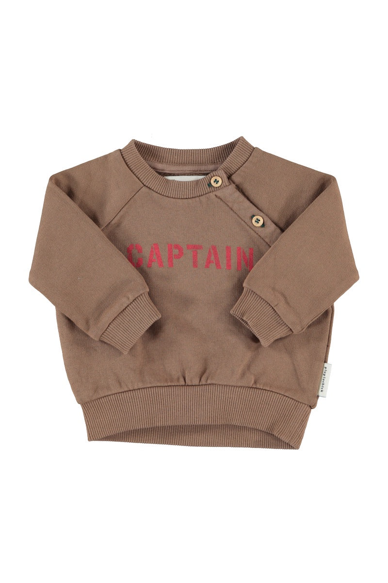 Piupiuchick | Sweatshirt brown w/ "captain" print