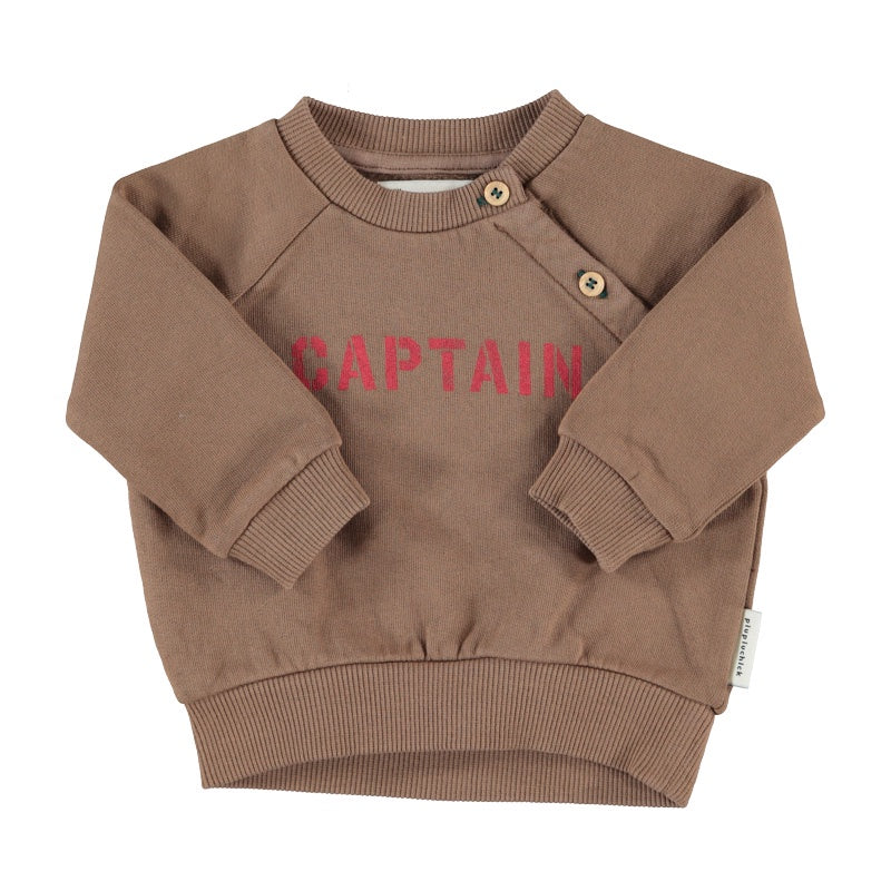 Piupiuchick | Sweatshirt brown w/ "captain" print