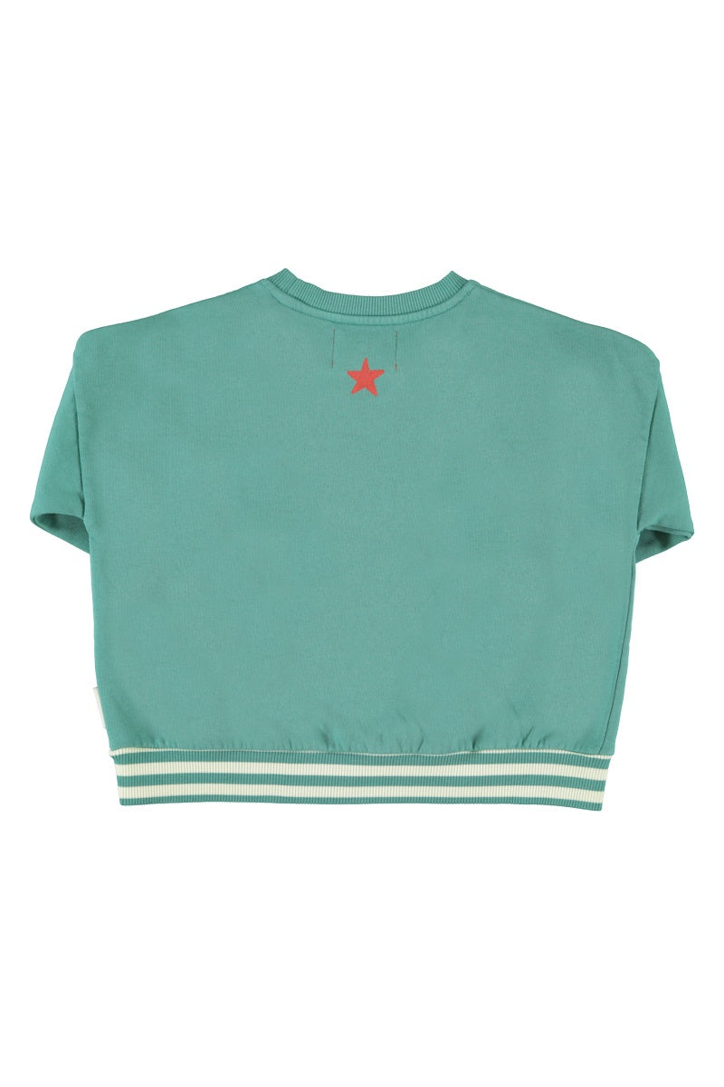 Piupiuchick | Sweatshirt green w/ "here we go" print