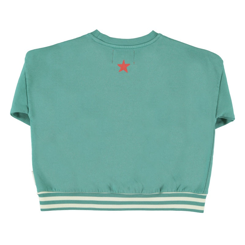 Piupiuchick | Sweatshirt green w/ "here we go" print