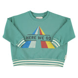 Piupiuchick | Sweatshirt green w/ "here we go" print