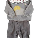 Piupiuchick | Sweatshirt grey w/ sun & cloud print