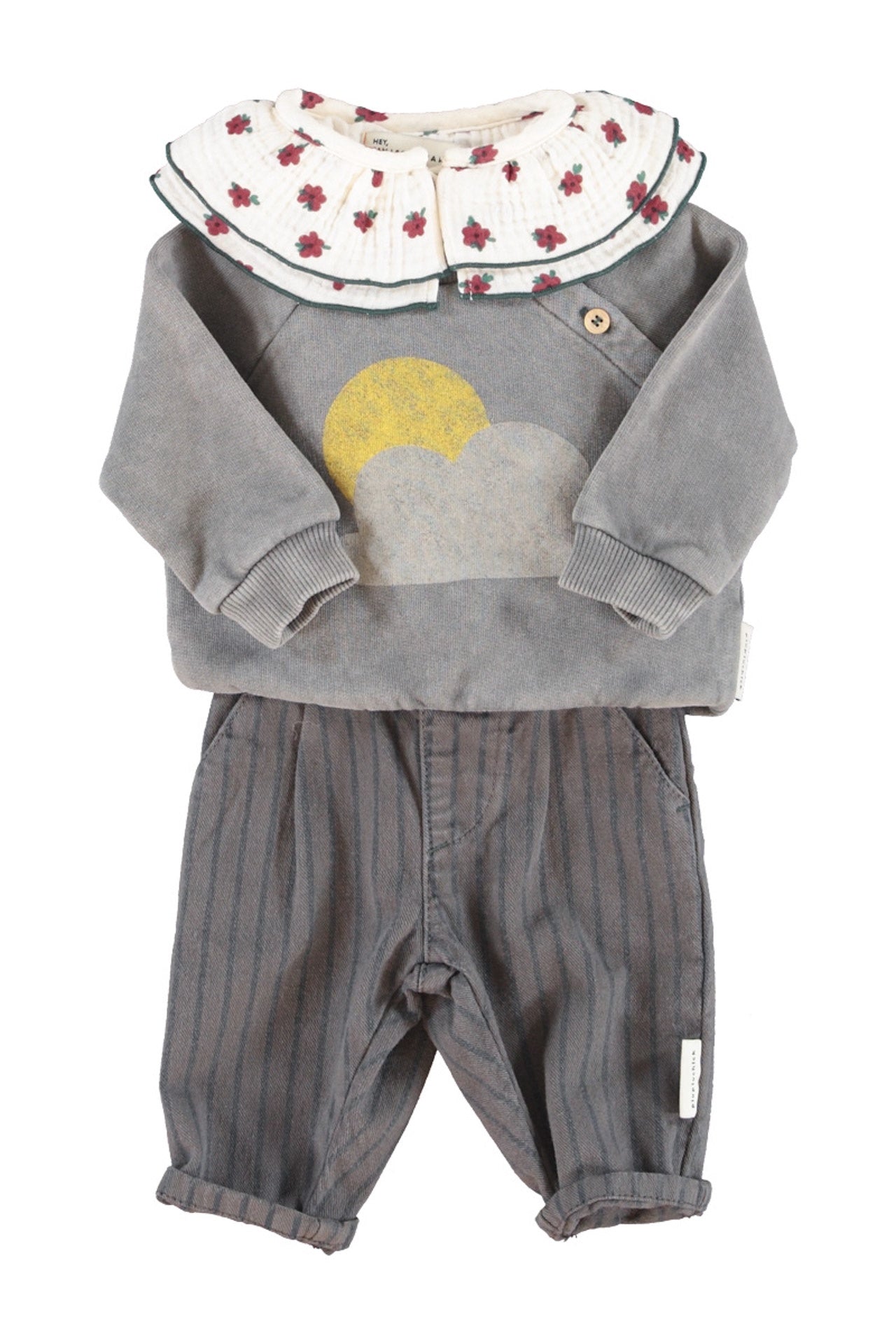 Piupiuchick | Sweatshirt grey w/ sun & cloud print