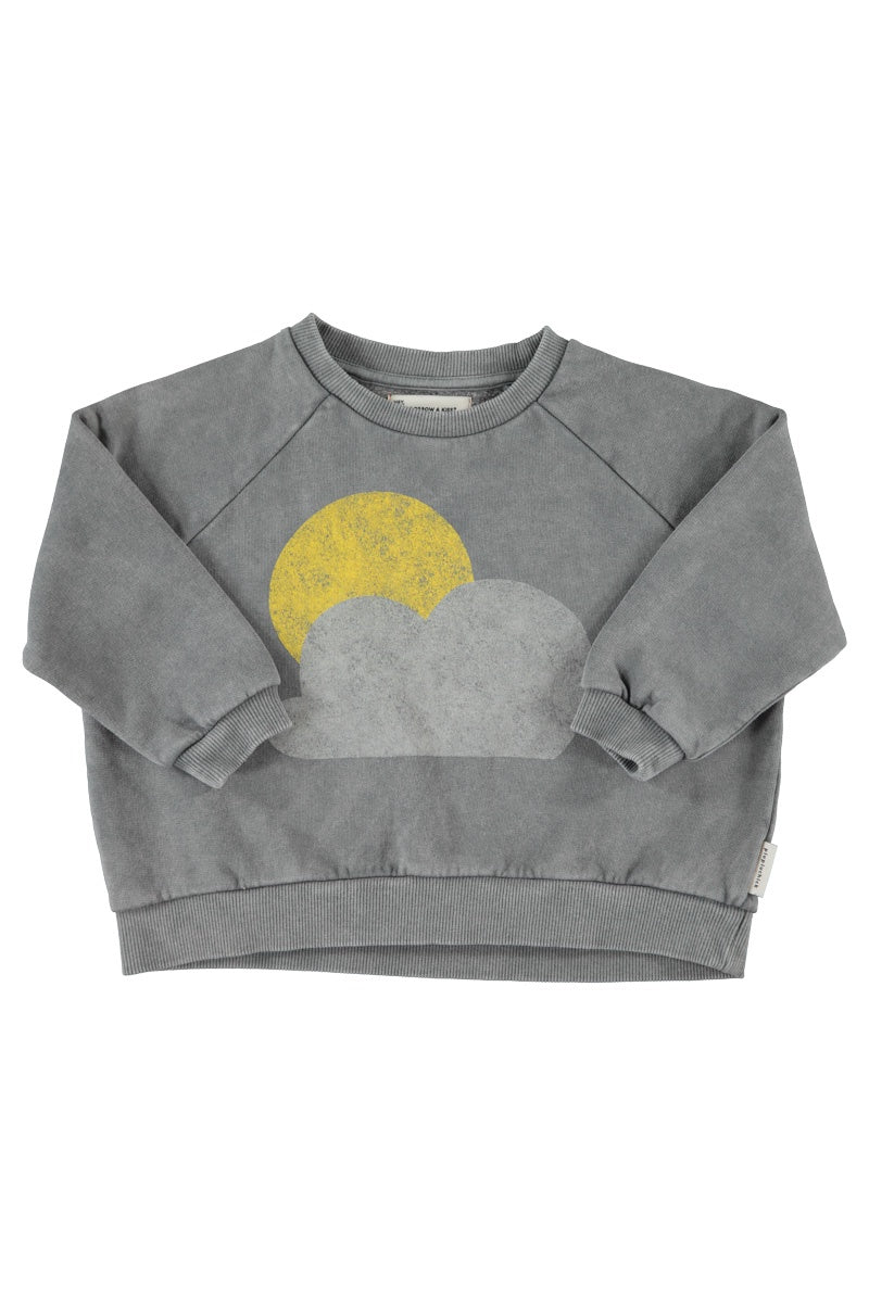 Piupiuchick | Sweatshirt grey w/ sun & cloud print