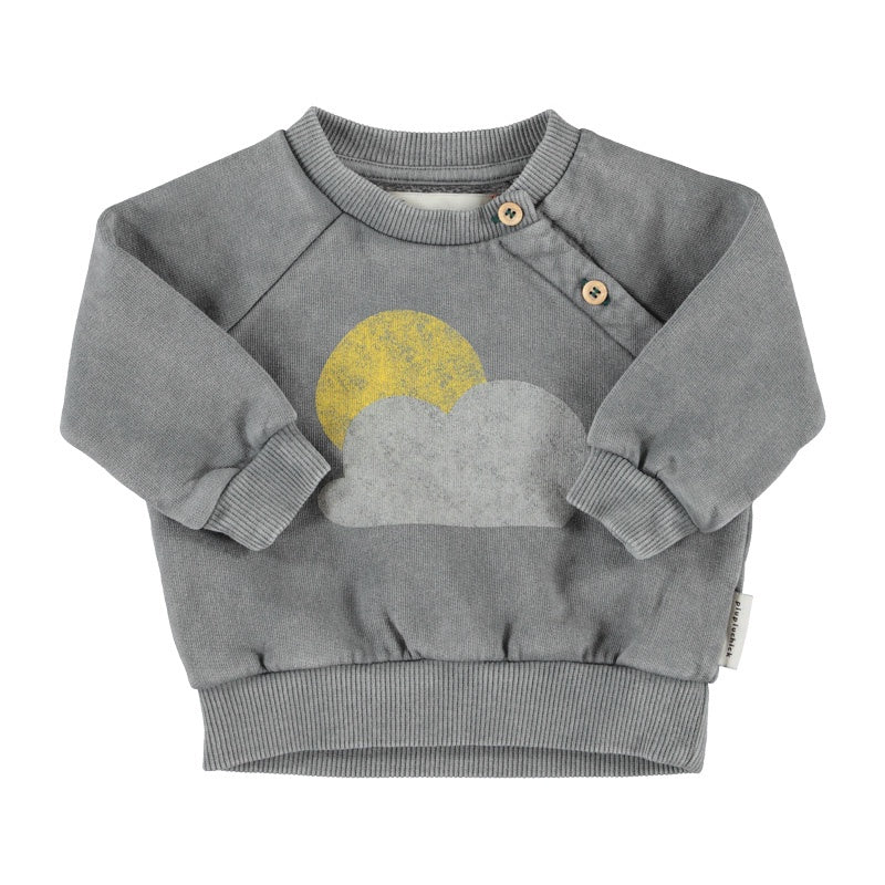 Piupiuchick | Sweatshirt grey w/ sun & cloud print