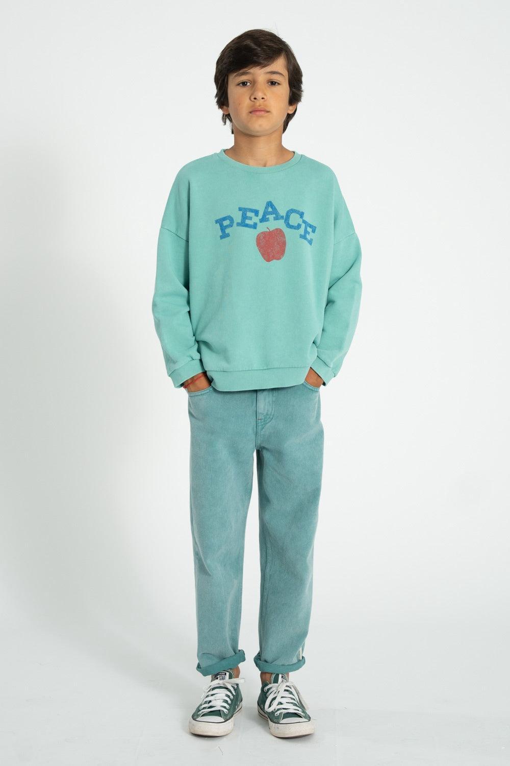 Piupiuchick Sweatshirt turquoise w/ peace