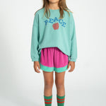 Piupiuchick Sweatshirt turquoise w/ peace
