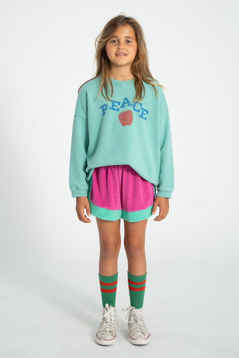 Piupiuchick Sweatshirt turquoise w/ peace