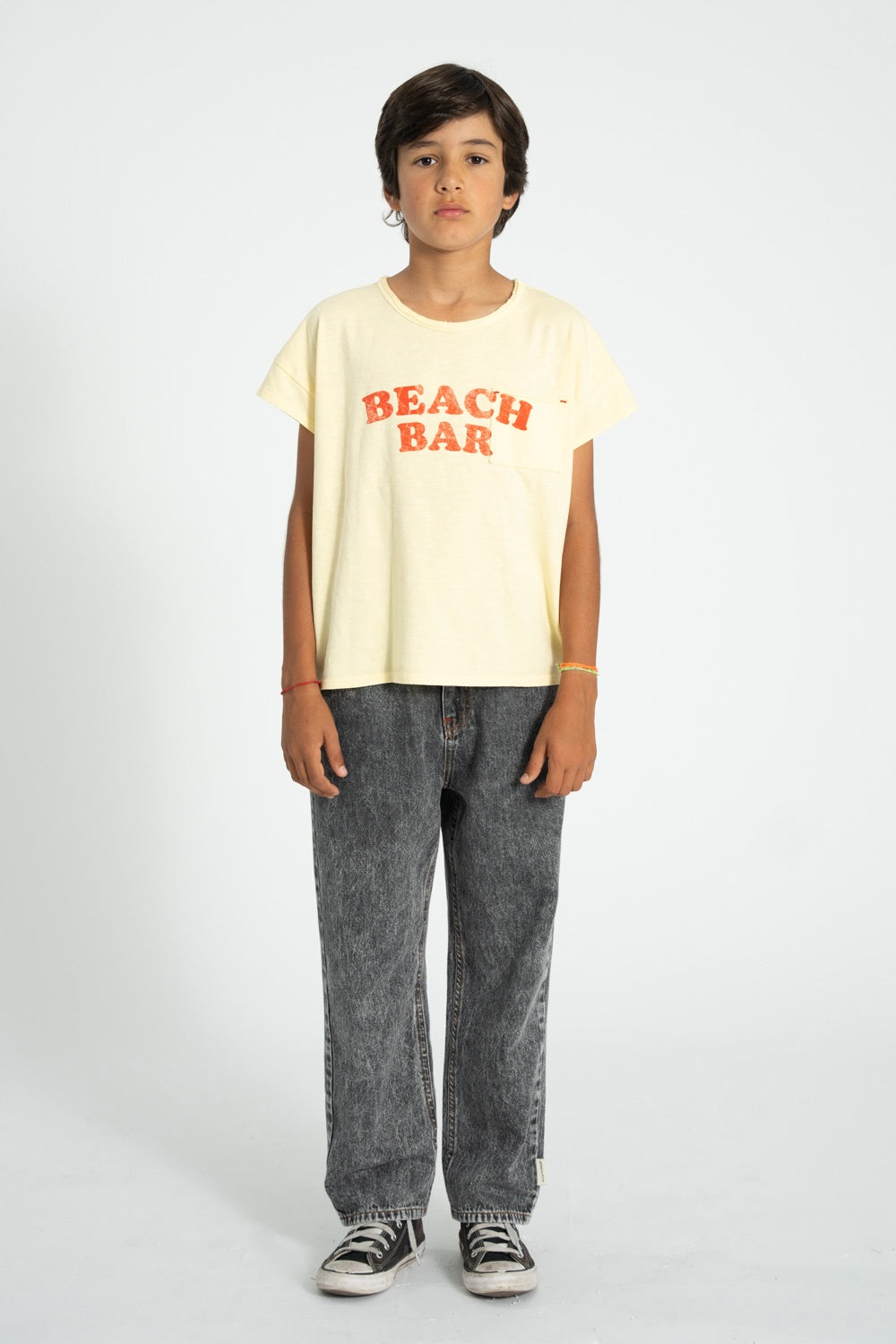 Piupiuchick T-shirt Light Yellow w/ Beach bar