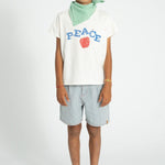 Piupiuchick T-shirt ecru w/ peace