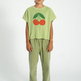 Piupiuchick T-shirt light olive w/ cherry