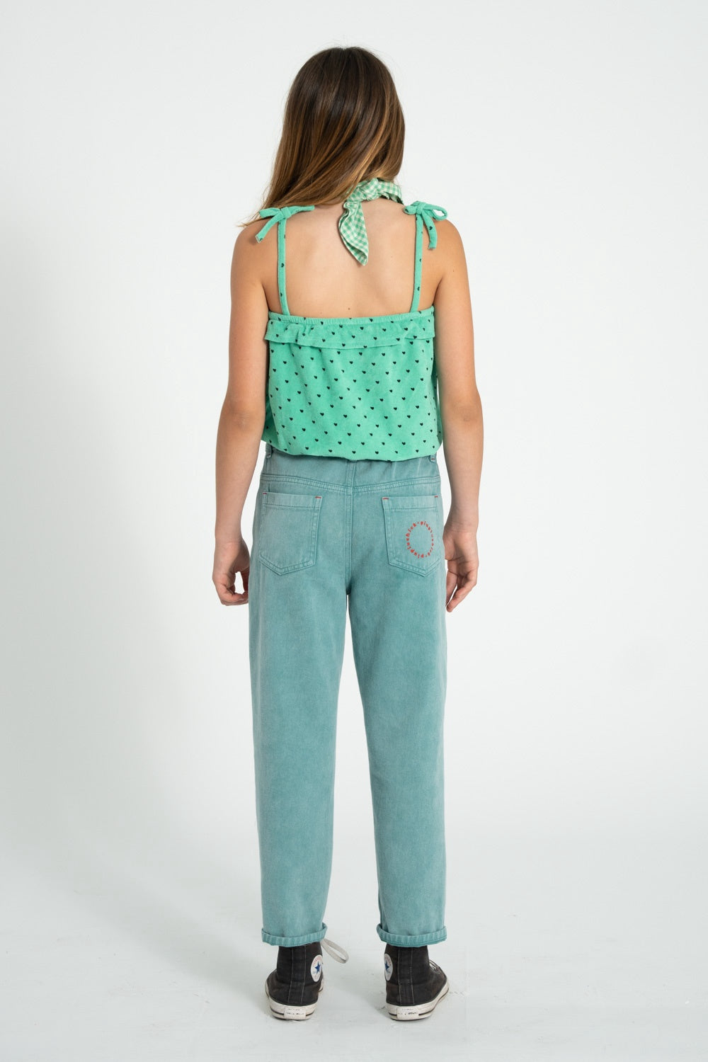 Piupiuchick Top green w/ black hearts