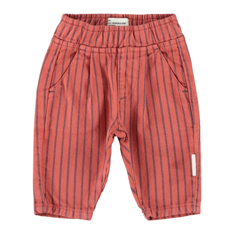 Piupiuchick | Trousers bordeaux w/ black stripes