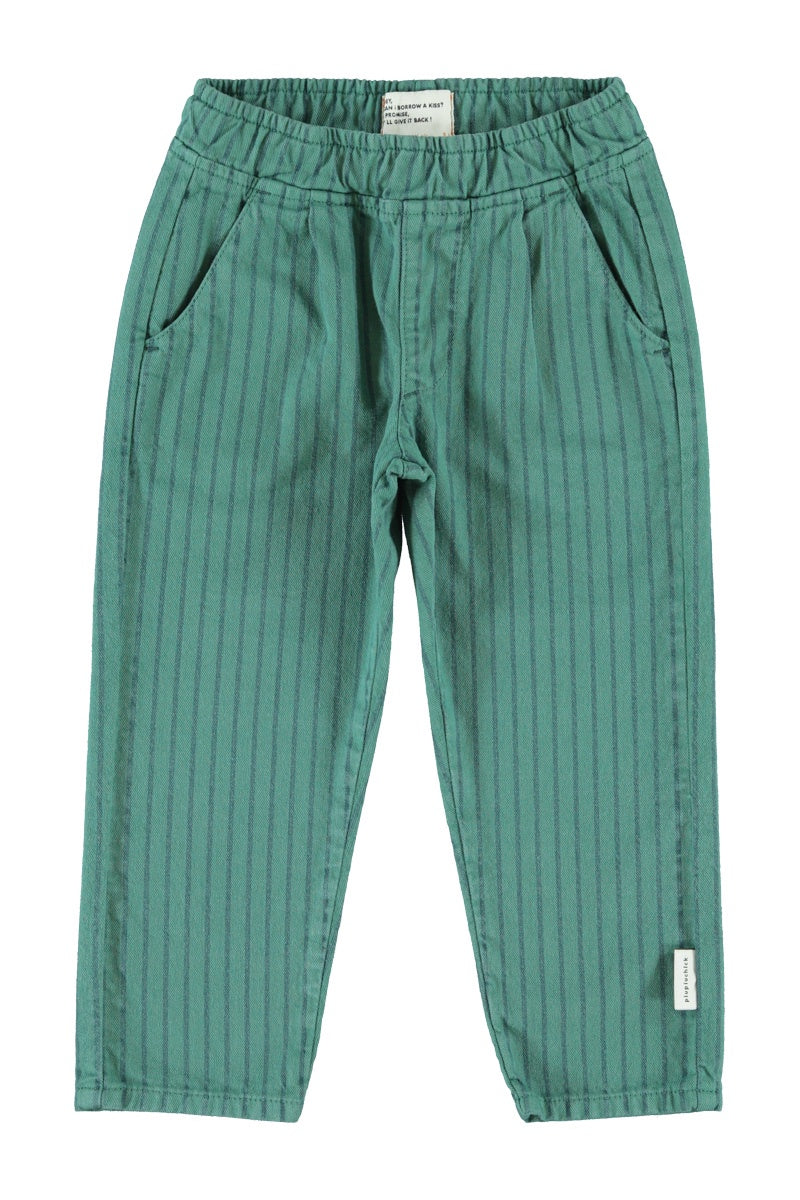 Piupiuchick | Trousers green w/ black stripes