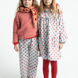 Piupiuchick | Trousers light blue denim w/ red dots