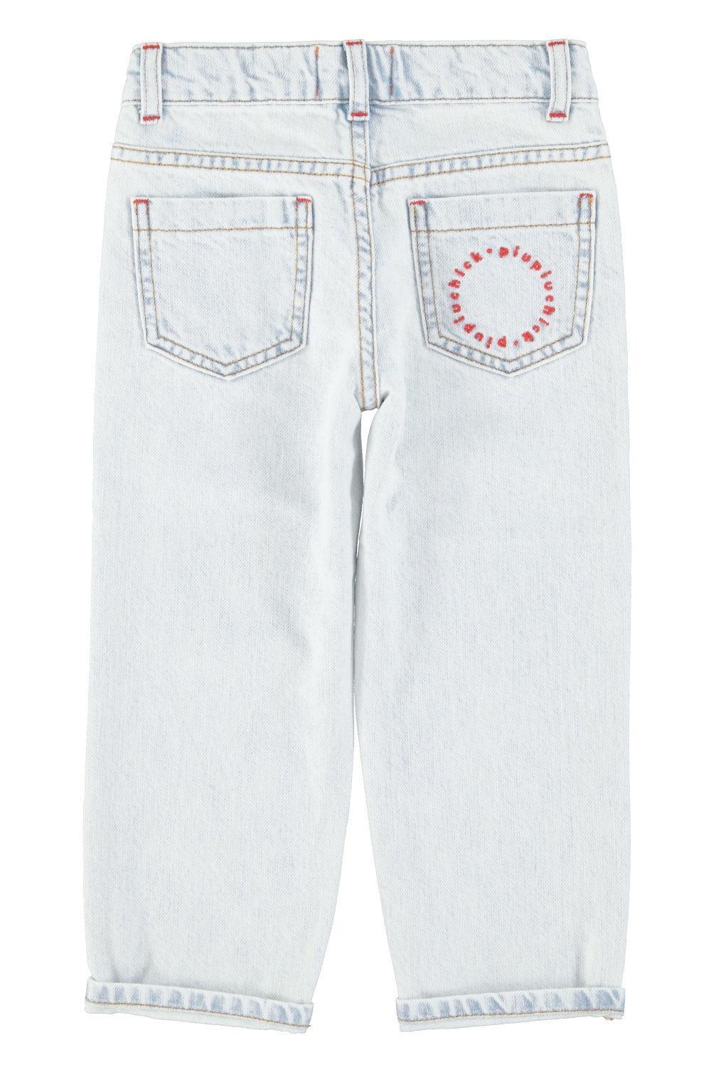 Piupiuchick Unisex trousers washed light denim