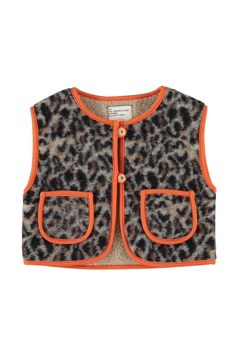 Piupiuchick | Waistcoat grey animal print