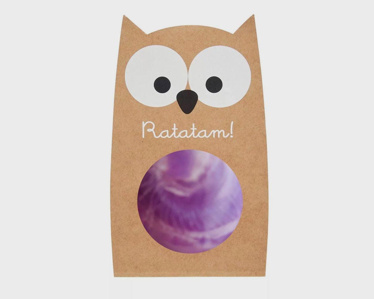 Ratatam | Bouncy owl ball | Marble Pink