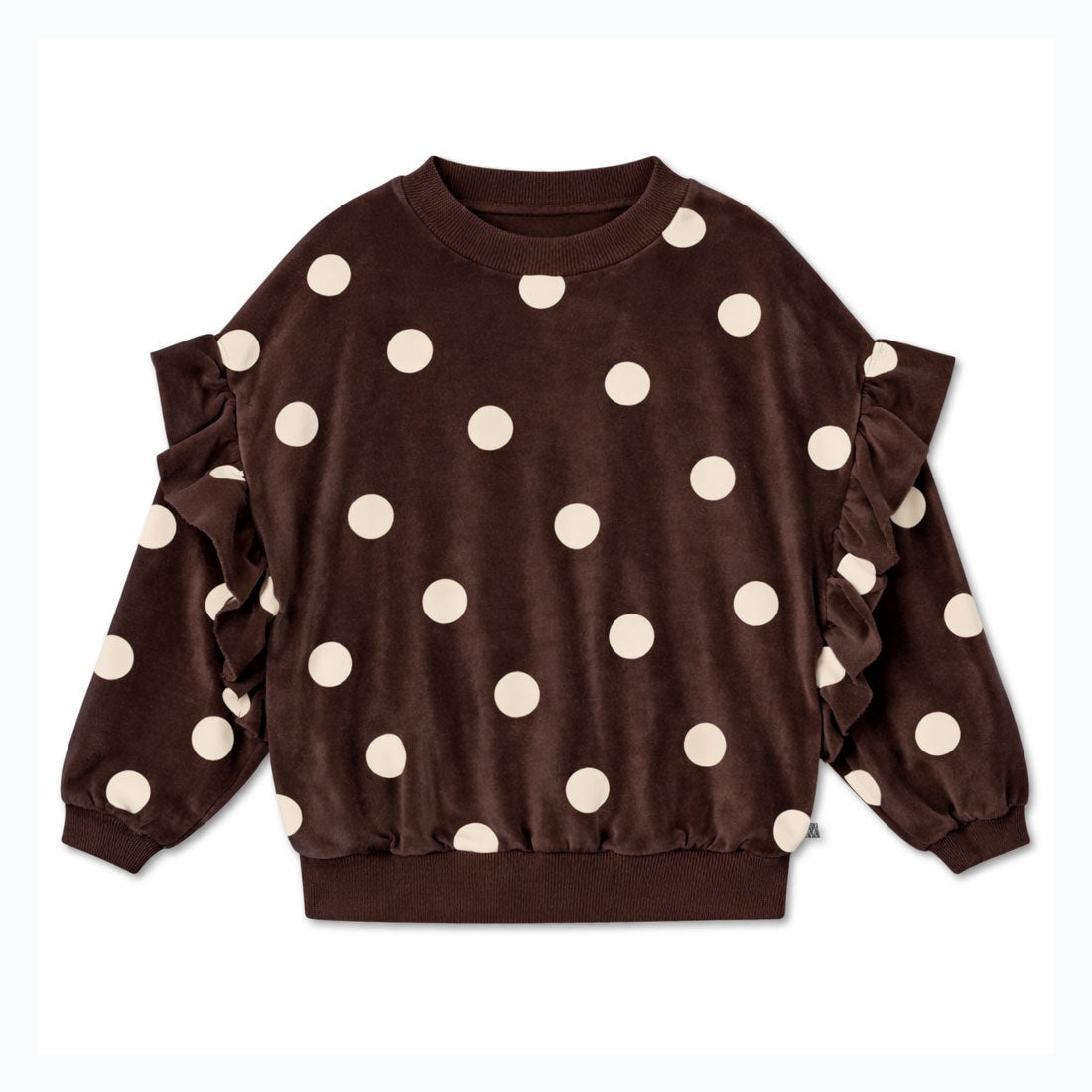 Repose AMS | Ruffle Sweater Chocolate Polka Dot