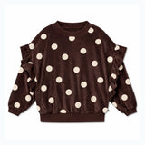 Repose AMS | Ruffle Sweater Chocolate Polka Dot