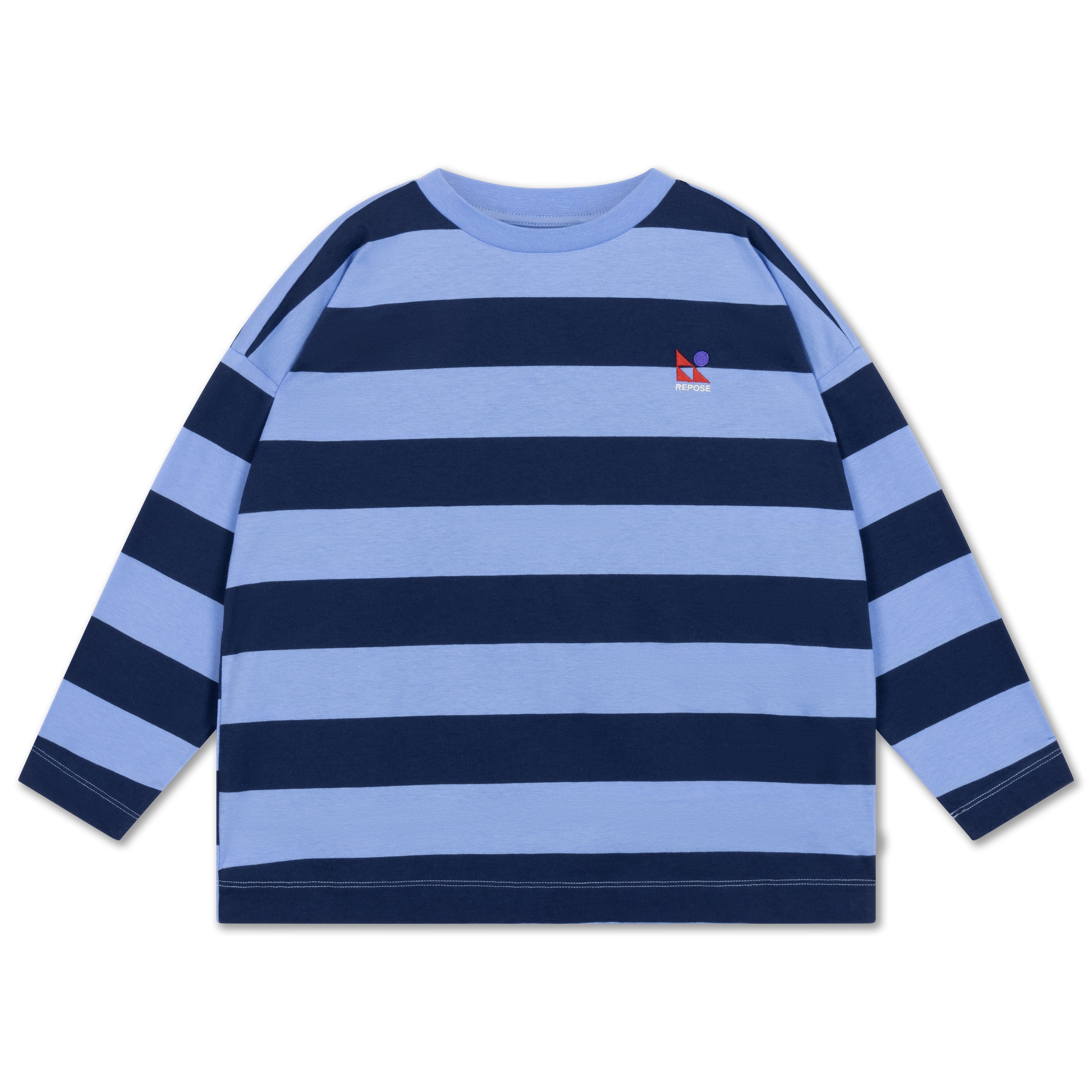 Repose AMS | Wide Cut Long Tee Horizon Dark Eclipse Block Stripe