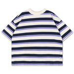Repose Ams | Boxy tee | Cream teal glacier stripe
