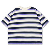 Repose Ams | Boxy tee | Cream teal glacier stripe
