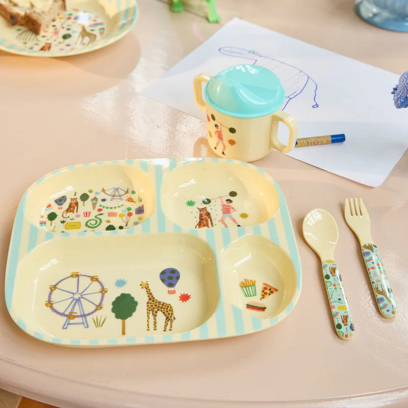 Rice | Melamine Dinner Gift set | Mint Fun Fair Print