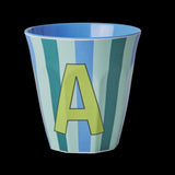 Rice | Melamine beker- Alfabet stripe blue