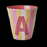 Rice | Melamine beker - Alfabet stripe pink