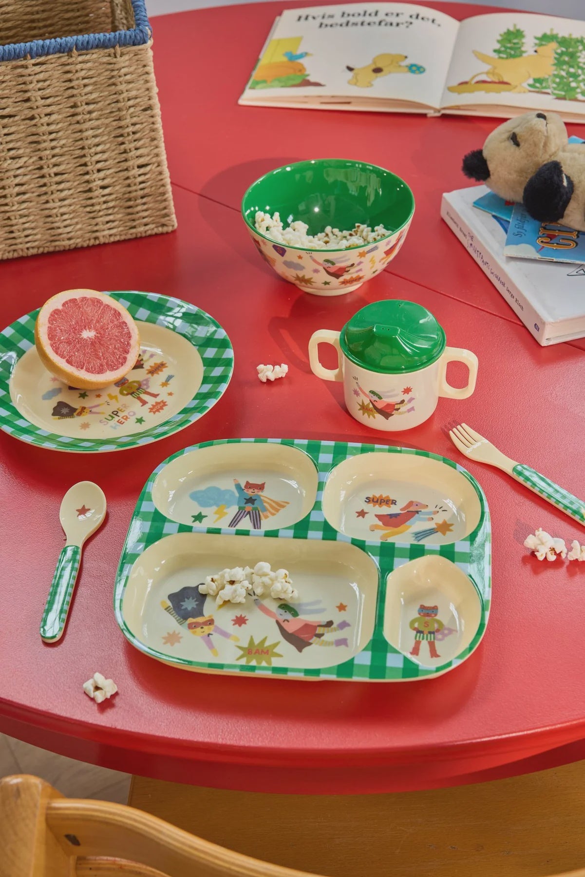 Rice | Melamine bord 4 vakken - Hero blue
