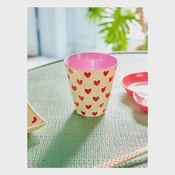 Rice | Melamine cup - Heart creme
