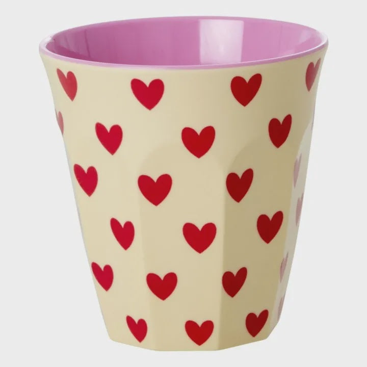 Rice | Melamine cup - Heart creme