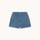 Tiny Cottons | Stripes denim shorts | light wash denim