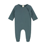 Gray label | Newborn suit snap GOTS - blue grey