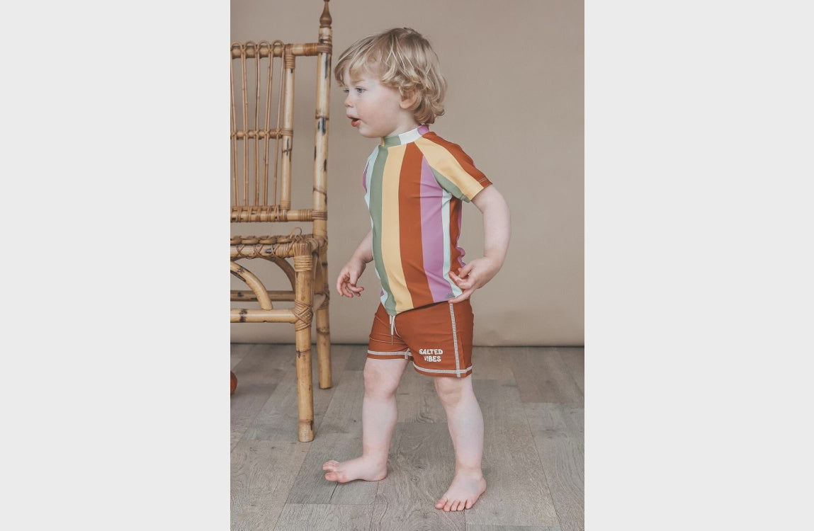 Salted Stories | Multi stripe swim tee multicolor