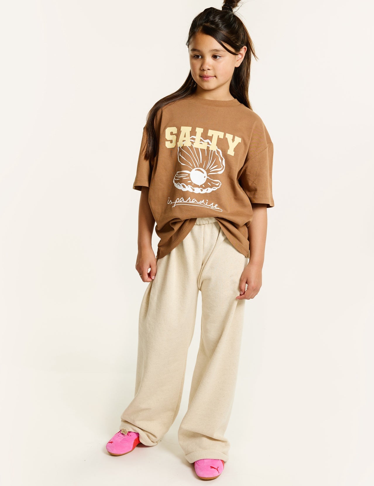 Salty Stitch | Salty Pearl tee brown