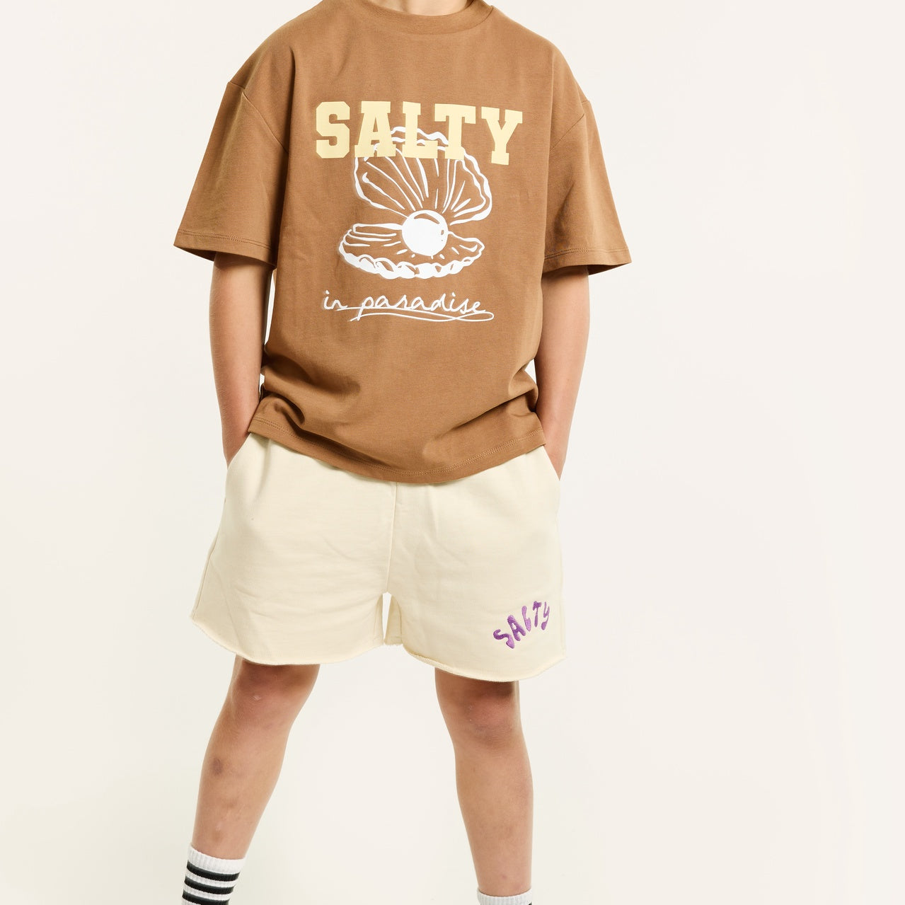 Salty Stitch | Salty Pearl tee brown