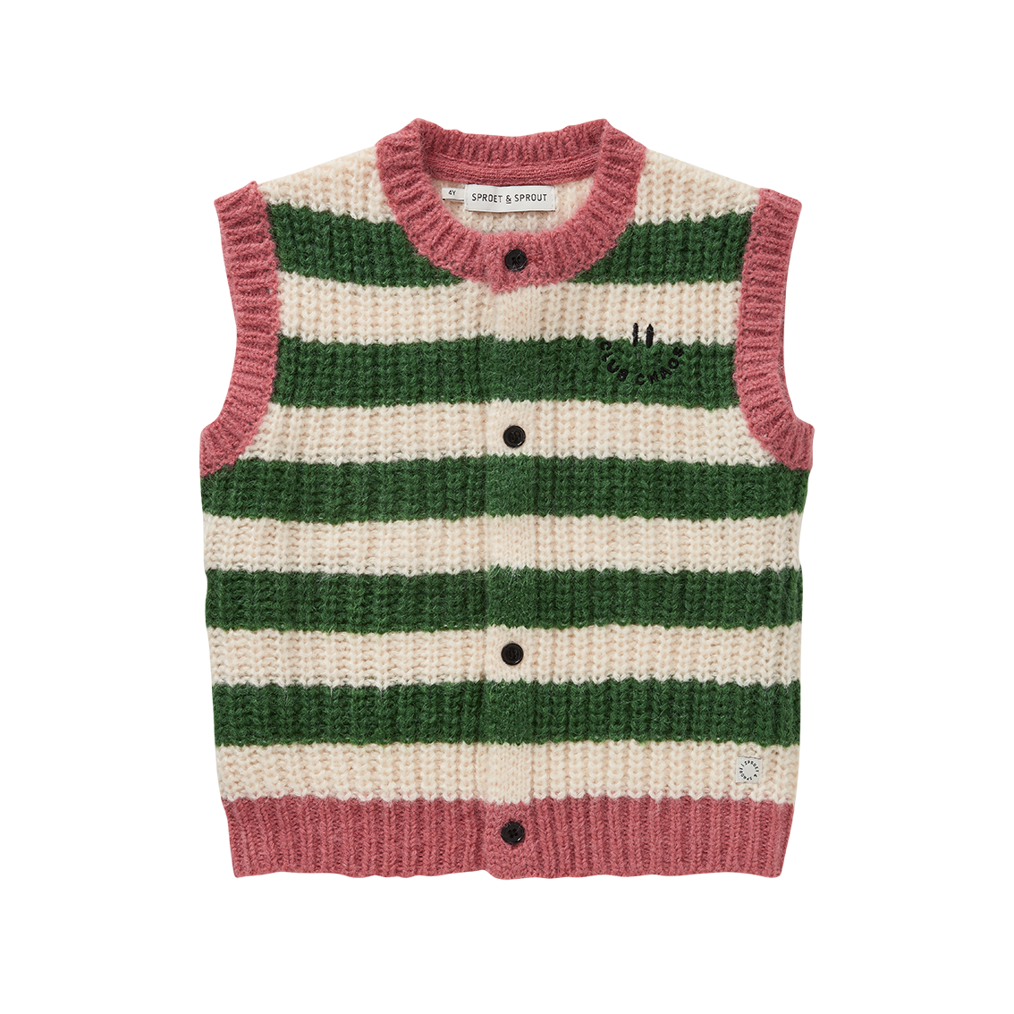 Sproet & Sprout | Knitted vest stripes | Deep green