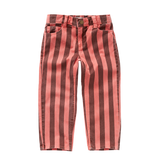 Sproet & Sprout | Straight denim pants stripes | Vivid red