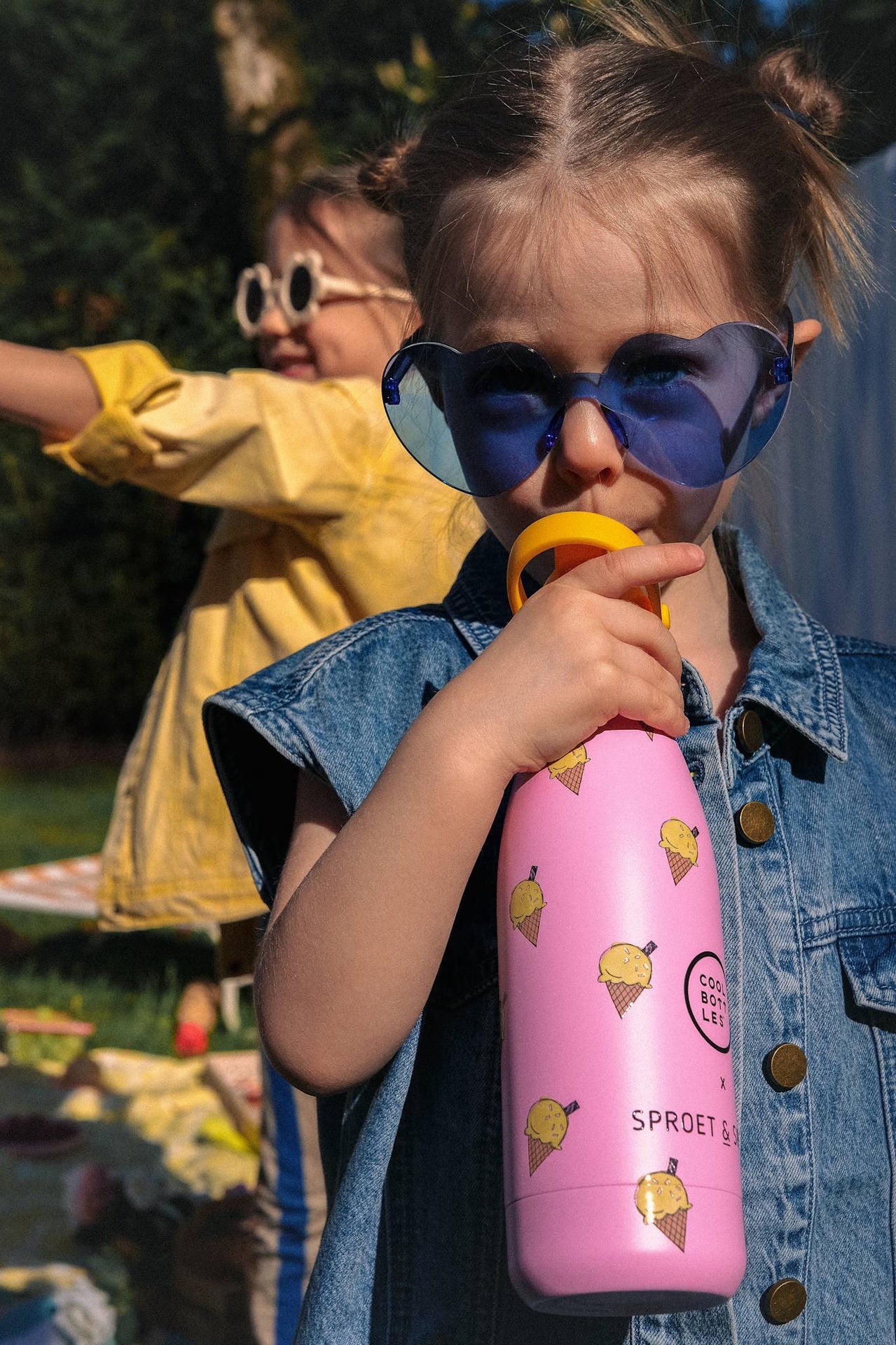 Sproet & spruit | Kids bottle - pink scoop 350 ml