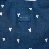Studio Noos | Denim Mom Bag | Dark Blue White Hearts