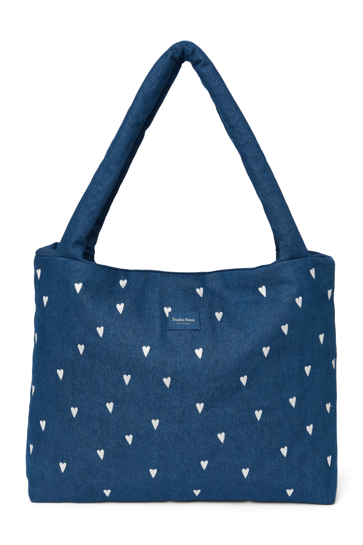 Studio Noos | Denim Mom Bag | Dark Blue White Hearts