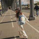 Studio Noos patchwork midi backpack denim