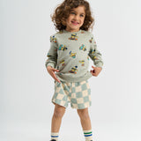 THE NEW SIBLINGS | Santiago sweatshirt aqua gray AOP