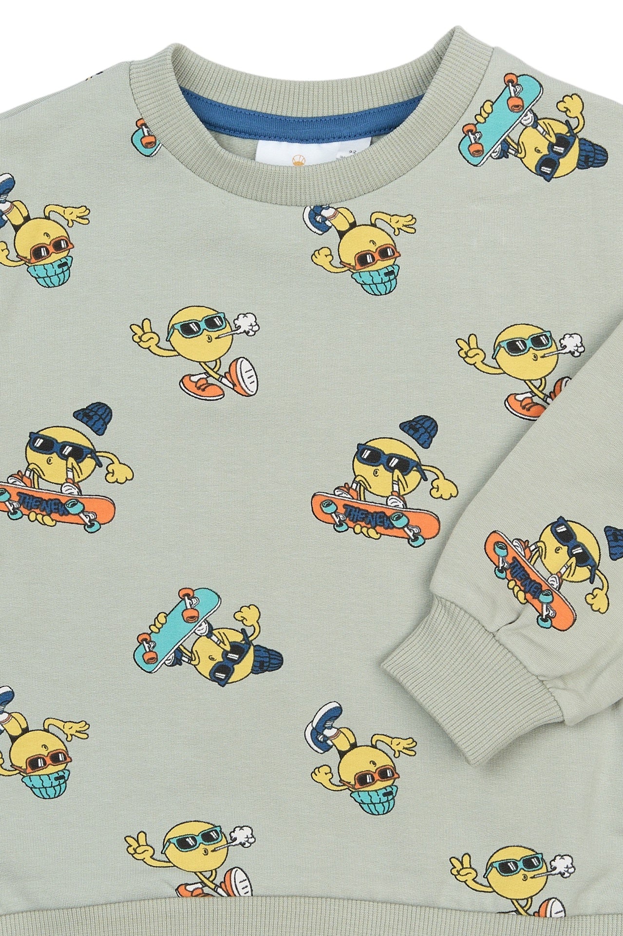 THE NEW SIBLINGS | Santiago sweatshirt aqua gray AOP