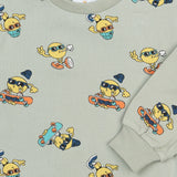 THE NEW SIBLINGS | Santiago sweatshirt aqua gray AOP