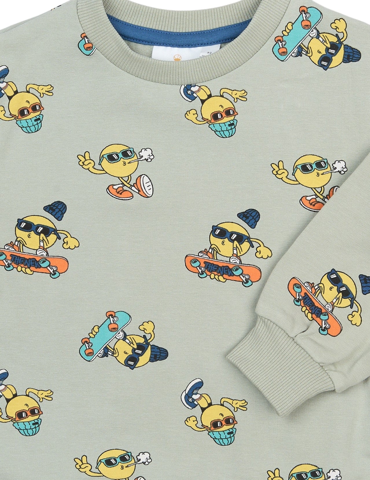 THE NEW SIBLINGS | Santiago sweatshirt aqua gray AOP
