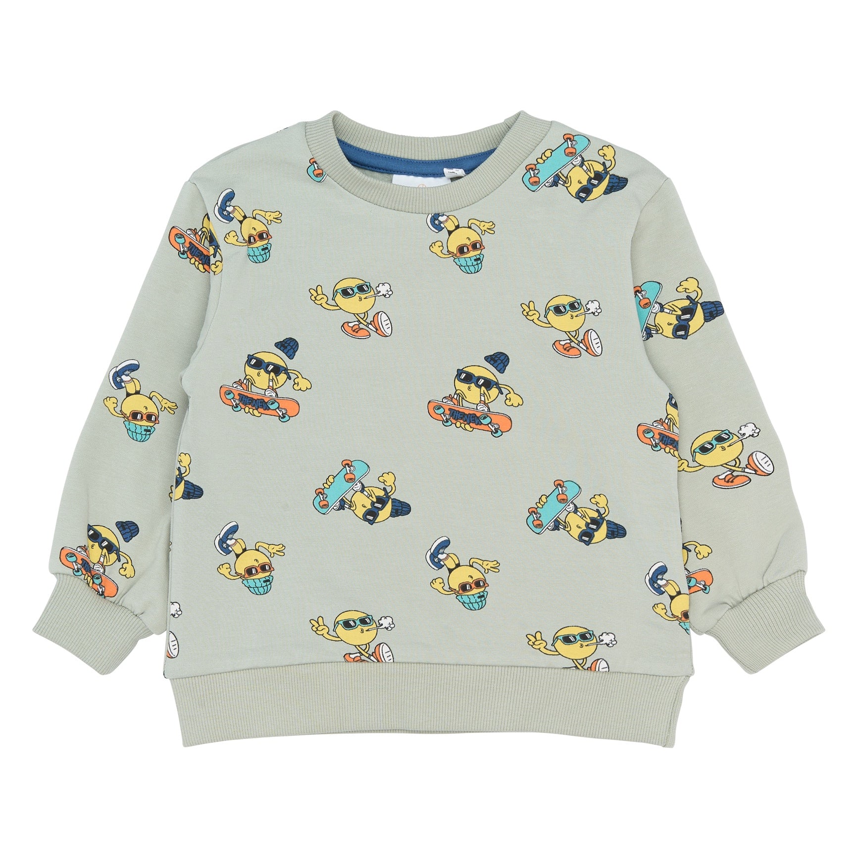 THE NEW SIBLINGS | Santiago sweatshirt aqua gray AOP