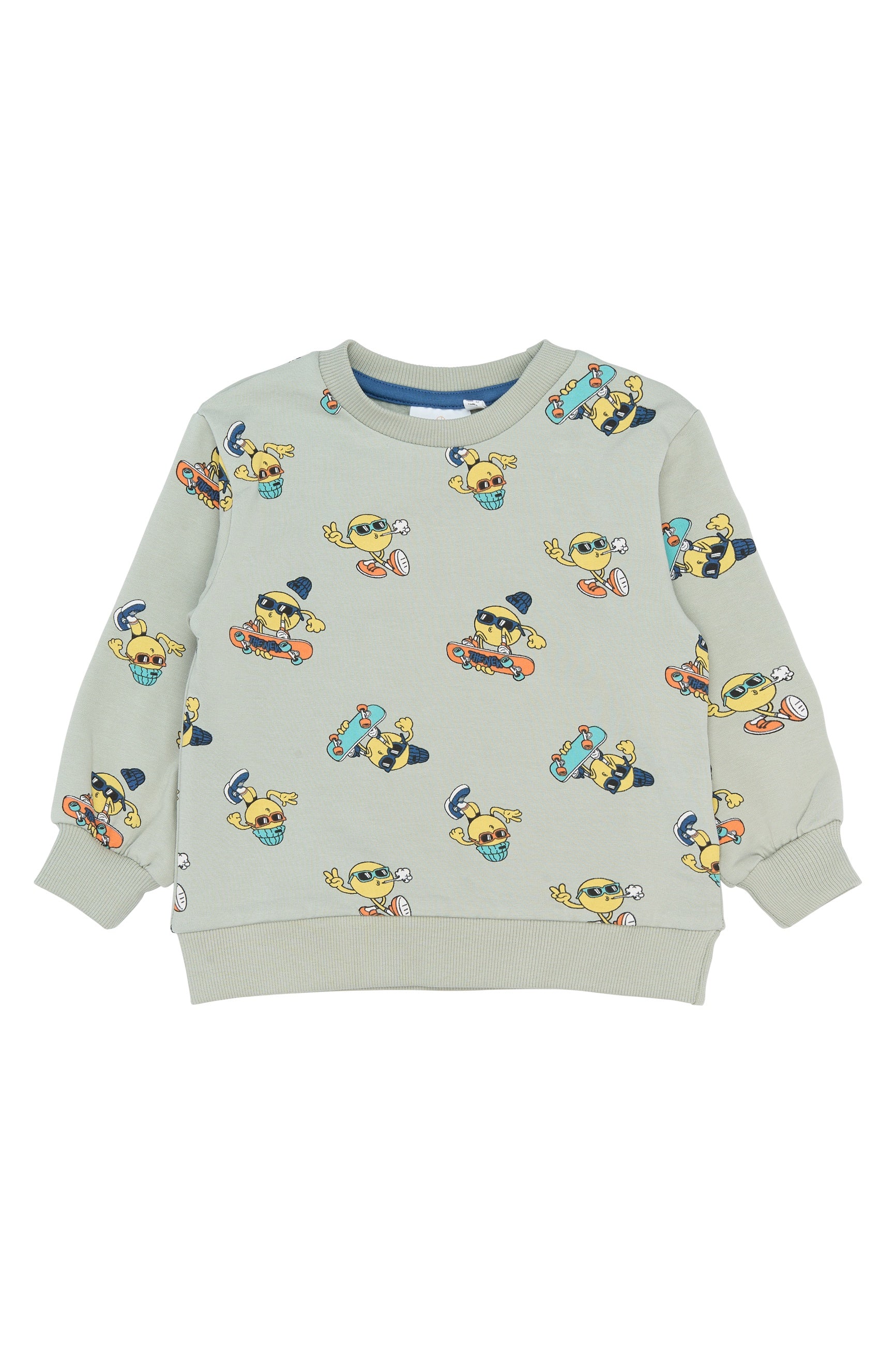 THE NEW SIBLINGS | Santiago sweatshirt aqua gray AOP